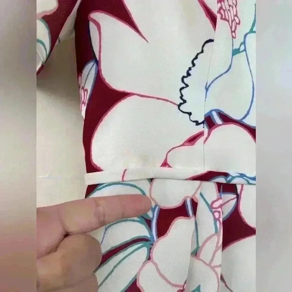 CAROLINA HERRERA Oleander Print Silk Fit & flare dress size 10 - Picture 6 of 17